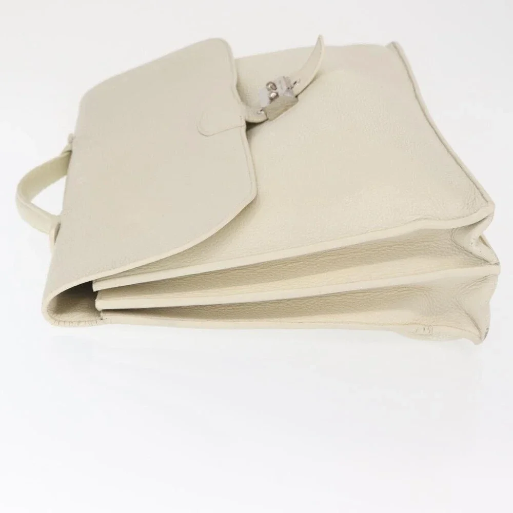 Hermes Leather Sac Adepeche 41 Handbag White